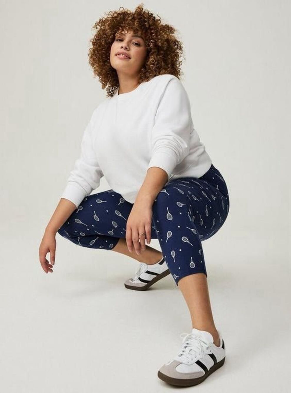 NWT Torrid Pickle Ball or Tennis  Pattern Blue Crop Pocket Legging Size 2 18/20
